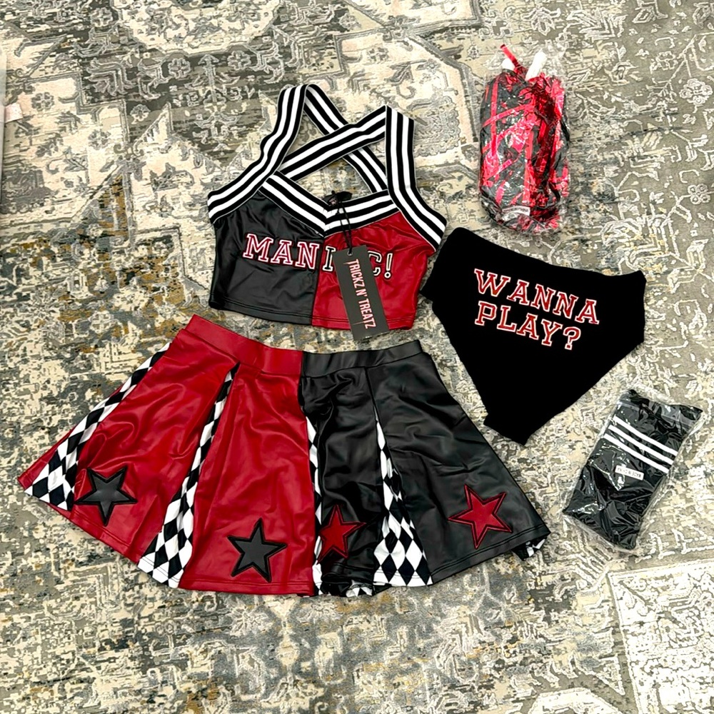 Dolls Kill HARLEQUIN DREAMS CHEERLEADER COSTUME